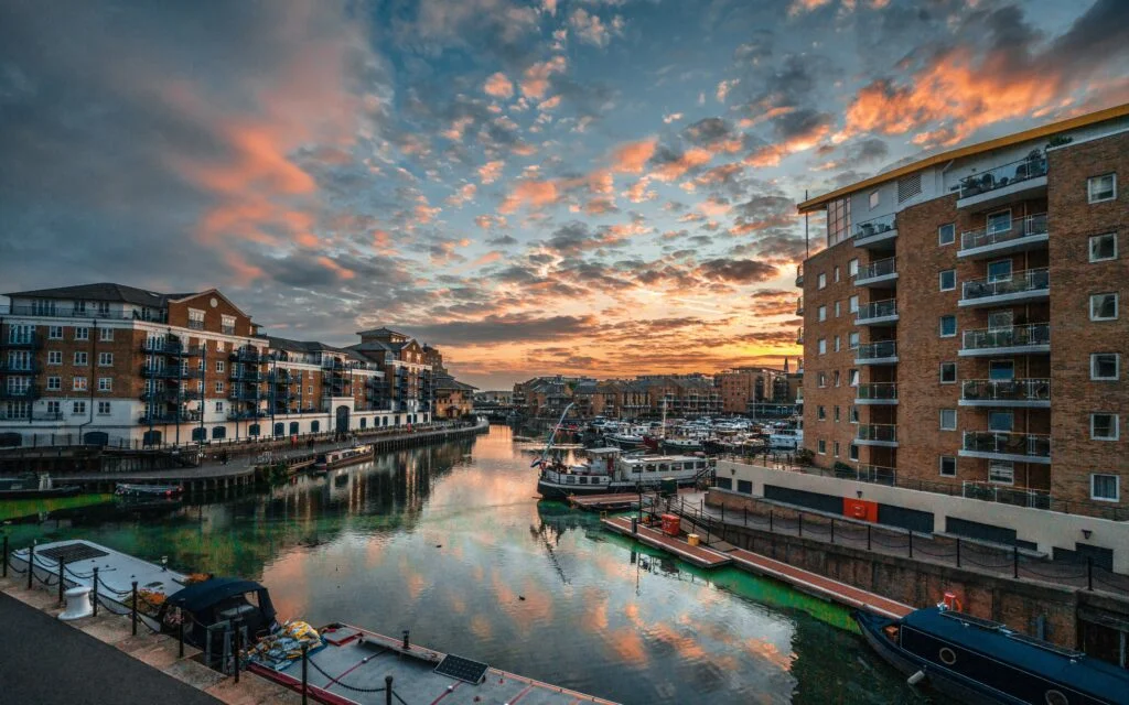 Limehouse, London at sunset