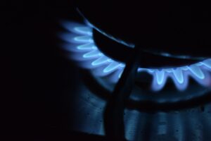 Close up of a gas burner